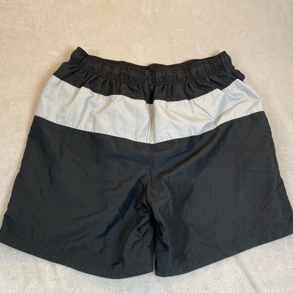 OP Mens Swim Shorts XL Black & Gray Polyester Drawstring Elastic Waist - Picture 10 of 10